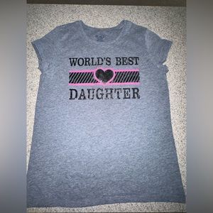 Children's Place girls’ World’s Best Daughter Graphic tshirt XL/14